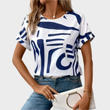 Kasdienis T-shirt su Abstrakčiu Dizainu