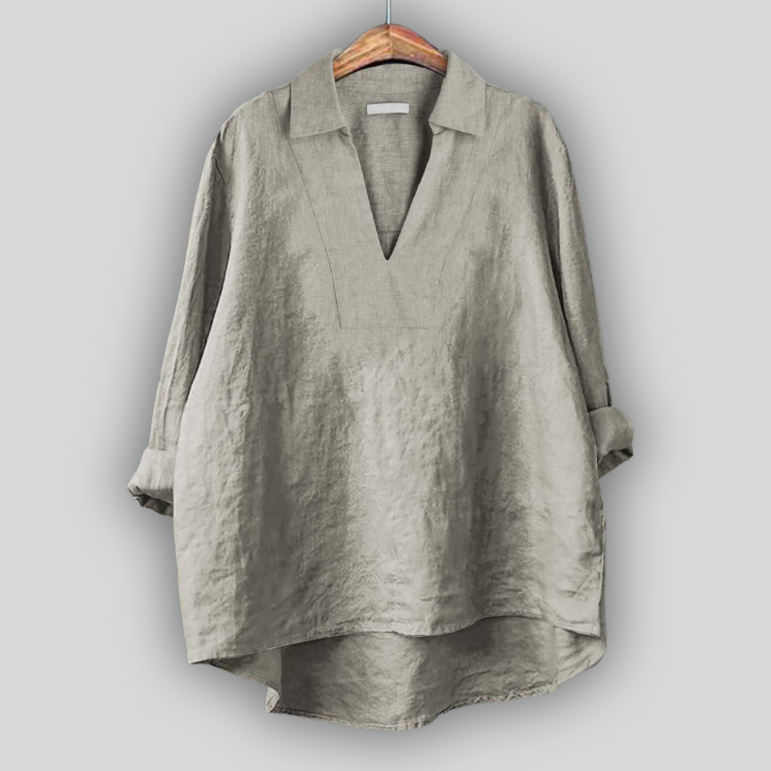 Lininė Bluzonė Sidabrinė Elegancija