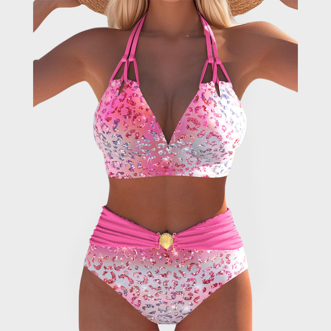 Seksualus bikinis su margintu liemenėliu