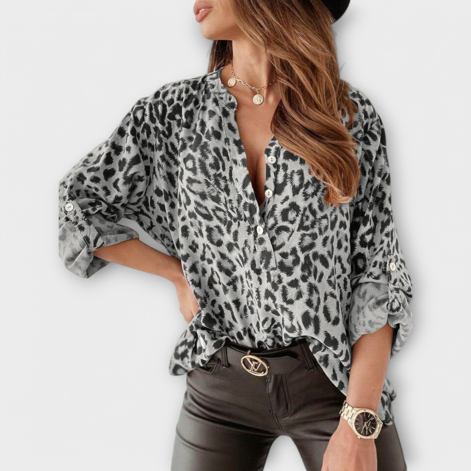 Imina - Moderni Blusa su Leopardo Raštu
