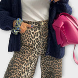Carina - Retro džinsai su leopardų raštu