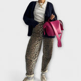 Carina - Retro džinsai su leopardų raštu