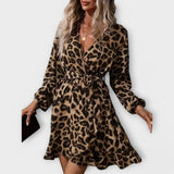 Beatriz - Trumpa Suknelė Su Leopardo Raštu
