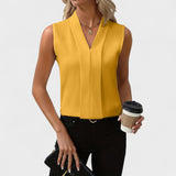 Katrė - Be rankovių blusa su V formos iškirpte