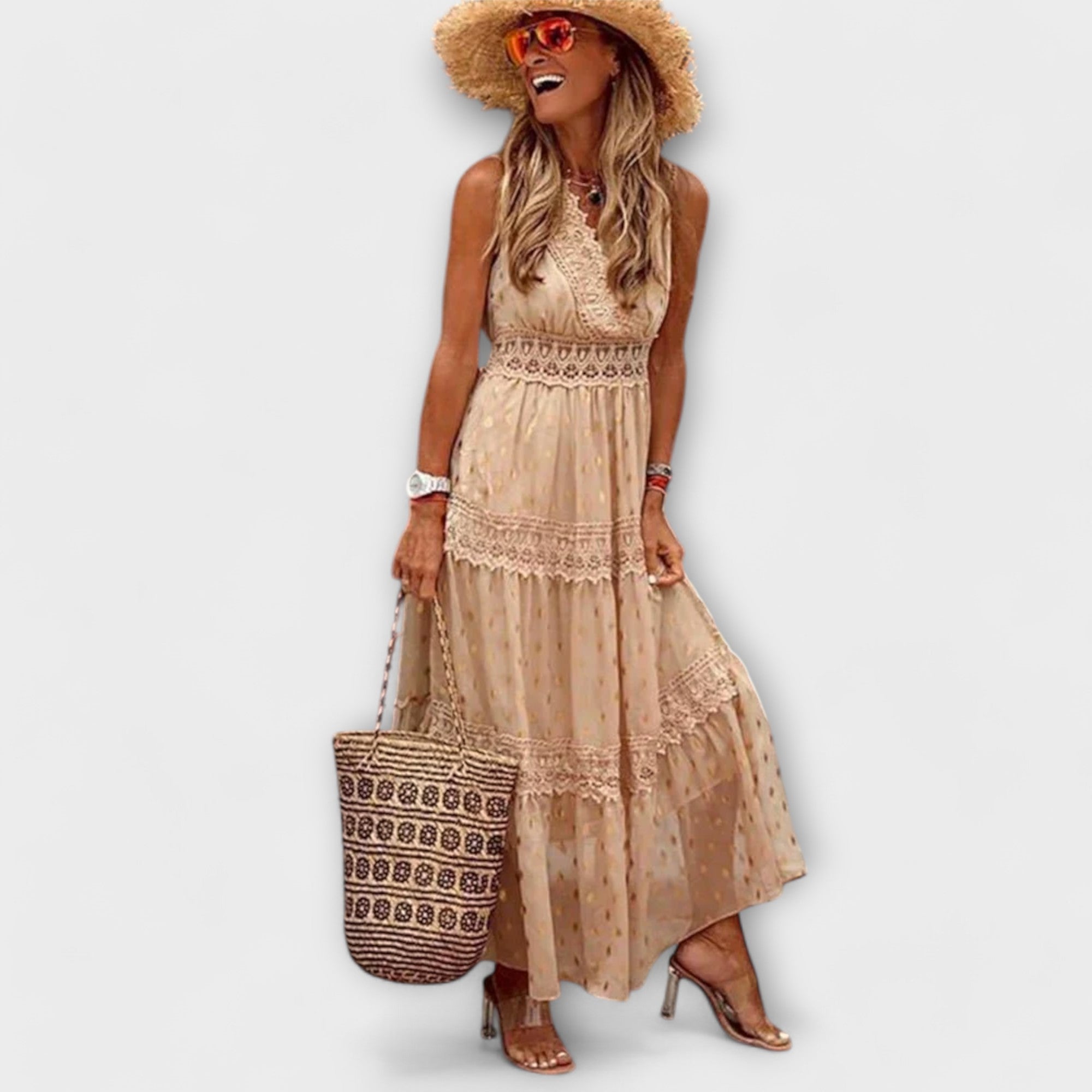 Lola - Maxi suknelė su boho nėriniais