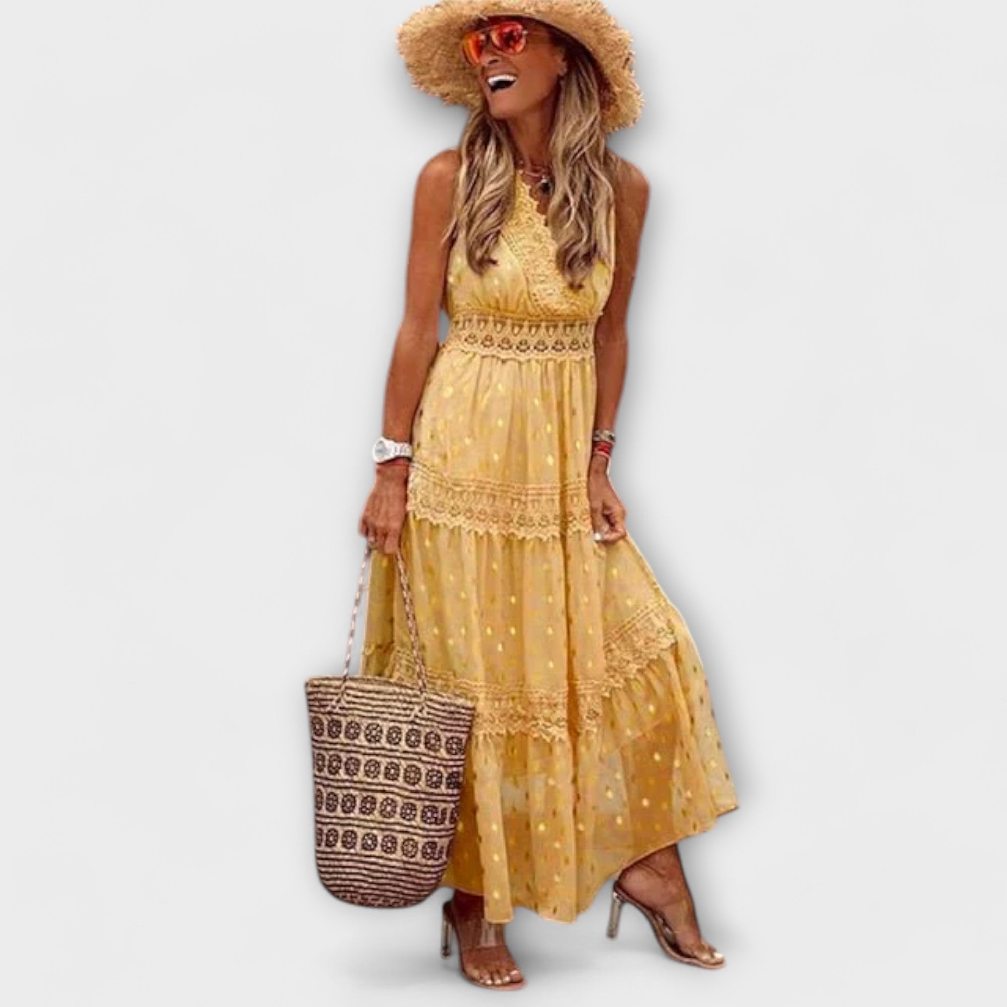 Lola - Maxi suknelė su boho nėriniais